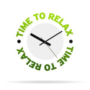 9998895 - clock with the words time to relax on white background.